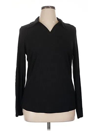 Pre-owned Universal Standard Long Sleeve Top Black V-neck Tops