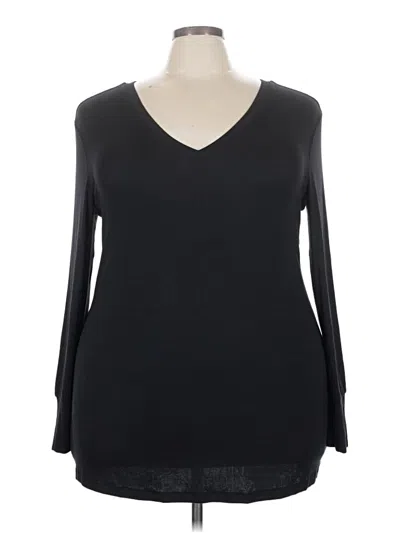Universal Standard Long Sleeve Top Black V-neck Tops