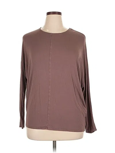 Pre-owned Universal Standard Long Sleeve Top Brown Crew Neck Tops