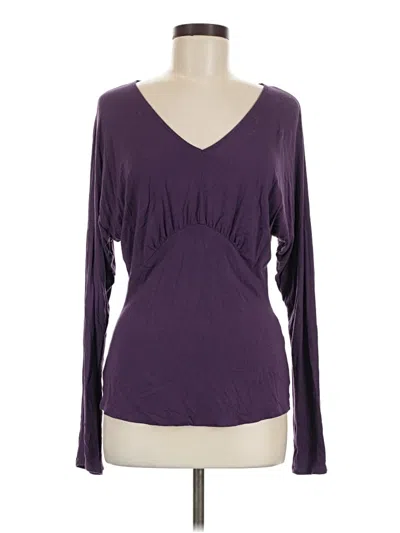 Pre-owned Universal Standard Long Sleeve Top Purple Sweetheart Neckline Tops