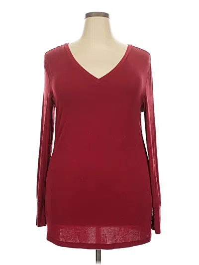 Pre-owned Universal Standard Long Sleeve T-shirt In Burgundy