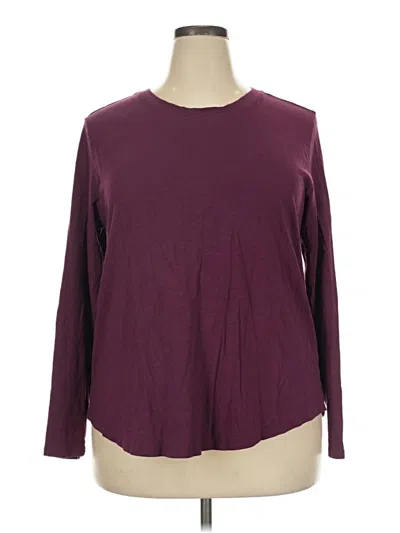 Pre-owned Universal Standard Long Sleeve T-shirt In Burgundy