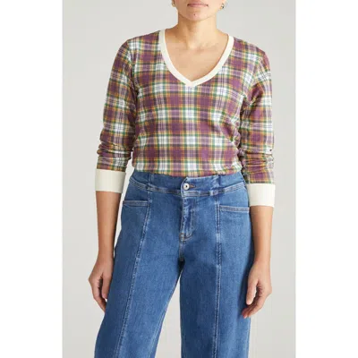 Universal Standard Long Sleeve V-rex Tee In Purple