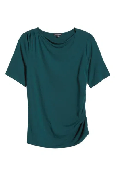 Universal Standard Louise Boatneck Stretch Jersey Top In Forest Green