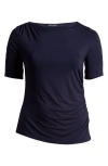 Universal Standard Louise Boatneck Stretch Jersey Top (plus) In Midnight