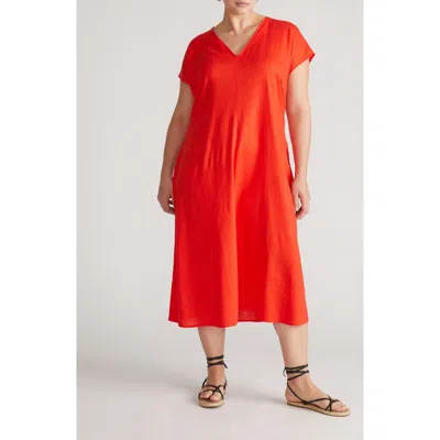 Universal Standard Louvre Tie Back Maxi Dress In Orange
