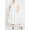 Universal Standard Louvre Tie Back Maxi Dress In White