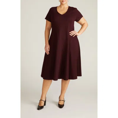 Universal Standard Lucinda Ponte Dress In Burgundy