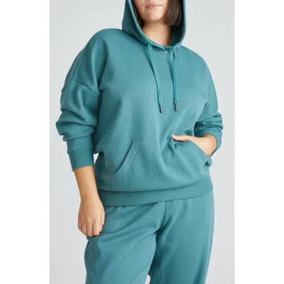 Universal Standard Lyria Fleece Hoodie In Teal