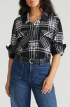 Universal Standard Maine Flannel Button-up Shirt In Black