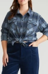 Universal Standard Maine Flannel Button-up Shirt In Blue