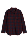 Universal Standard Maine Flannel Button-up Shirt (regular & Plus) In Black Cherry Plaid