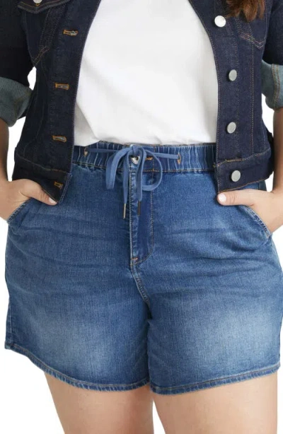 Universal Standard Marche Tie Waist Denim Shorts In Blue
