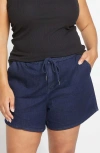 Universal Standard Marche Tie Waist Denim Shorts In Blue