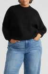 Universal Standard Margeurite Rib Dolman Sleeve Sweater In Black