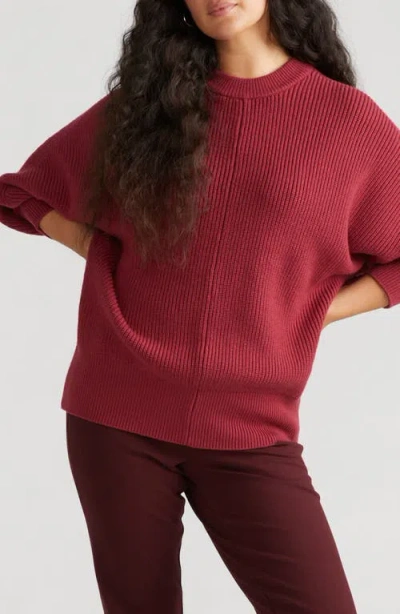 Universal Standard Margeurite Rib Dolman Sleeve Sweater In Savvy Red