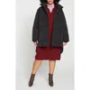 Universal Standard Matterhorn Hooded High-low Puffer Coat In Black