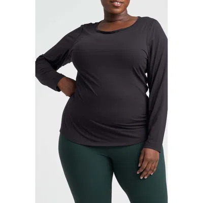 Universal Standard Mia Movement Long Sleeve Top In Black
