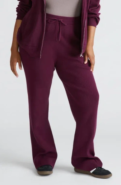Universal Standard Mola Tie Waist Rib Pants In Acai