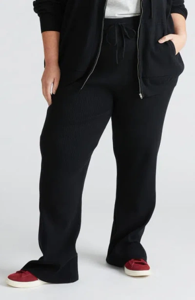 Universal Standard Mola Tie Waist Rib Pants In Black