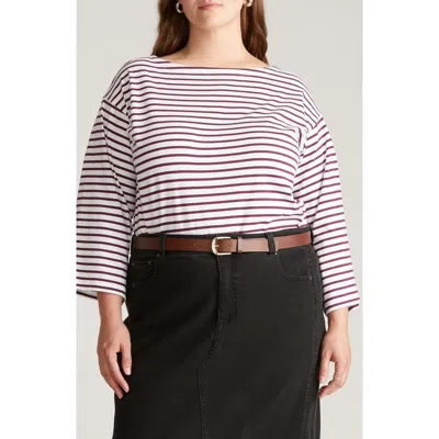 Universal Standard Montauk Breton Stripe Top In Black