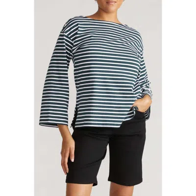 Universal Standard Montauk Breton Stripe Top In Blue