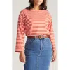 Universal Standard Montauk Breton Stripe Top In Red