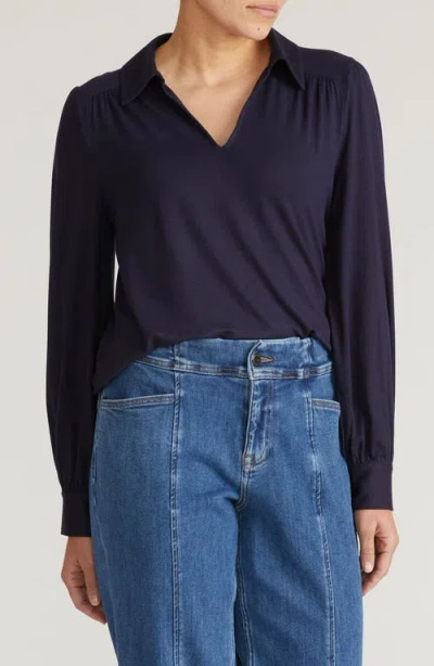 Universal Standard Moore Liquid Jersey Popover Top In Blue