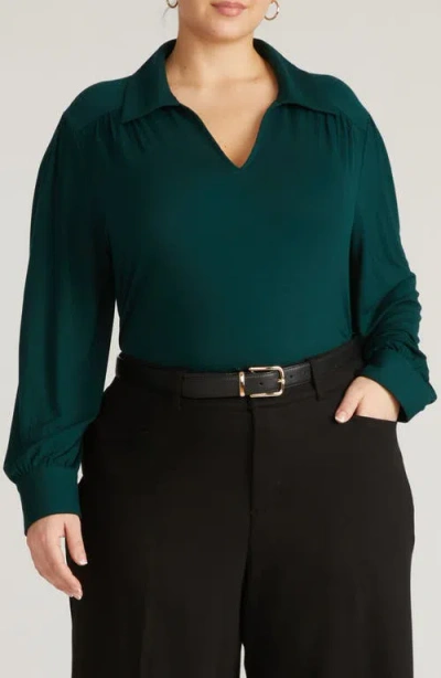 Universal Standard Moore Liquid Jersey Popover Top In Green
