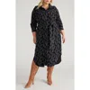 Universal Standard Morgan Long Sleeve Stretch Flannel Midi Shirtdress In Multi