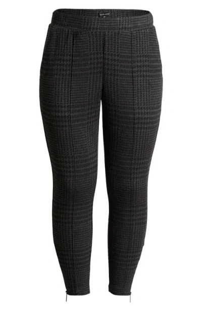 Universal Standard Moro Pintuck Pleat Pull-on Pants In Charcoal Houndstooth