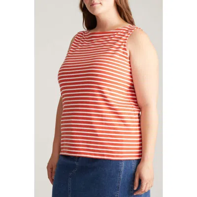 Universal Standard Noyack Breton Stripe Tank In Red