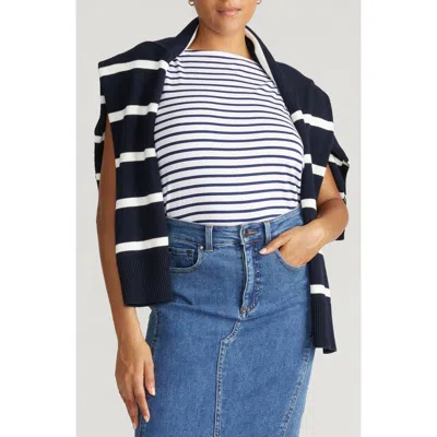 Universal Standard Noyack Breton Stripe Tank In Blue