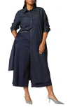 Universal Standard Odeon Long Sleeve Chambray Shirtdress In Blue