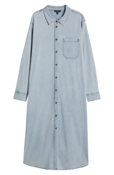 Universal Standard Odeon Long Sleeve Chambray Shirtdress In Heritage Blue