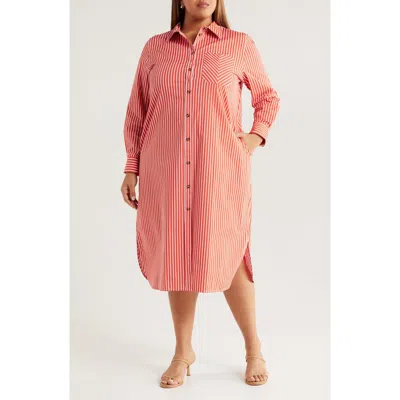 Universal Standard Odeon Stretch Poplin Shirtdress In Pink