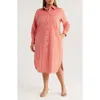 Universal Standard Odeon Stretch Poplin Shirtdress In Multi