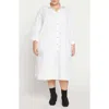 Universal Standard Odeon Stretch Poplin Shirtdress In White