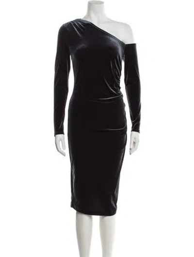 Pre-owned Universal Standard One-shoulder Knee-length Dress In Black