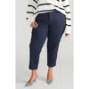 Universal Standard Orchard High Waist Stretch Twill Crop Pants In Navy