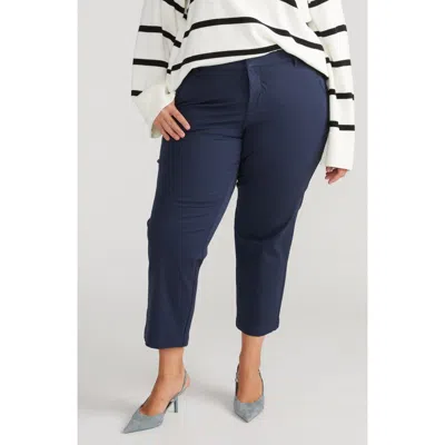 Universal Standard Orchard High Waist Stretch Twill Crop Pants In Navy