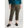 Universal Standard Orchard High Waist Stretch Twill Crop Pants In Nori