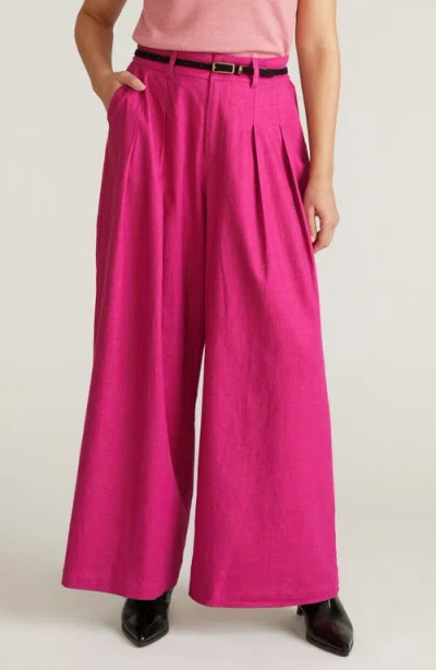 Universal Standard Palais Linen Blend Beach Pants In Pink