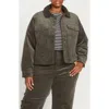 Universal Standard Parker Teddy Lined Stretch Corduroy Jacket In Nori