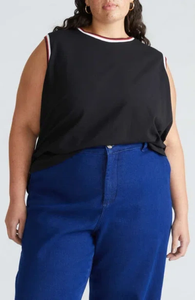 Universal Standard Patti Cotton Muscle Tank In Black