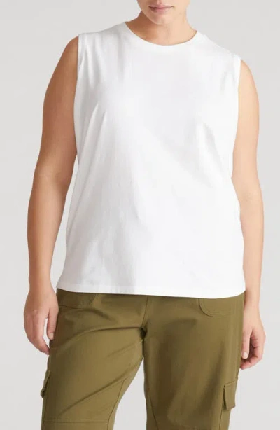 Universal Standard Patti Cotton Muscle Tank In White
