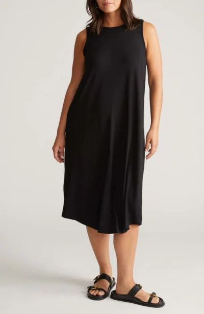 Universal Standard Pearl Divine Jersey Shift Midi Dress In Black