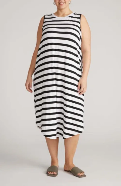 Universal Standard Pearl Divine Jersey Shift Midi Dress In Black