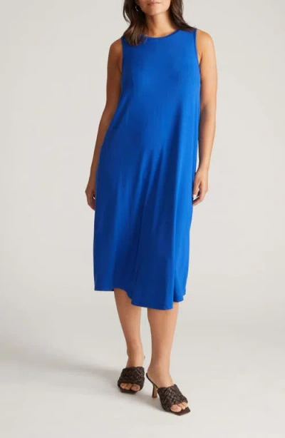 Universal Standard Pearl Divine Jersey Shift Midi Dress In Blue
