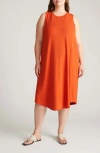 Universal Standard Pearl Divine Jersey Shift Midi Dress In Orange